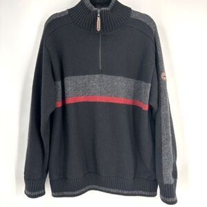 LAFUMA mens wool‎ blend sweater Quarter Zip lined black Windstopper large